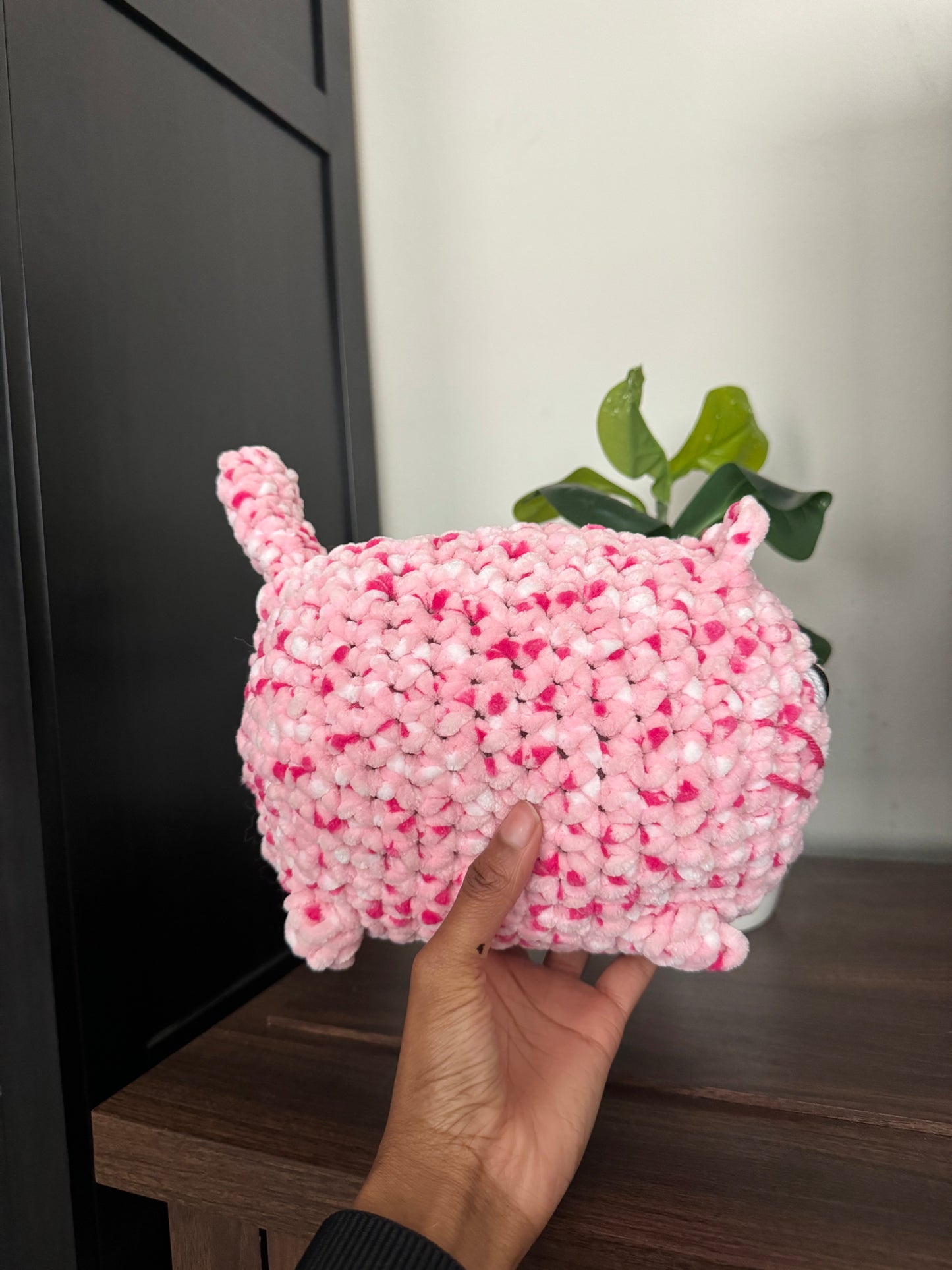 Pink Bow Cat Plushie