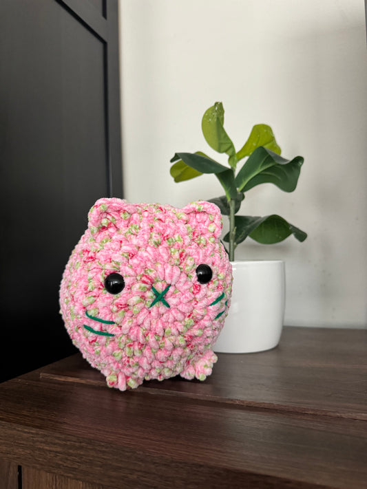 Pink Chenille Cat Plushie